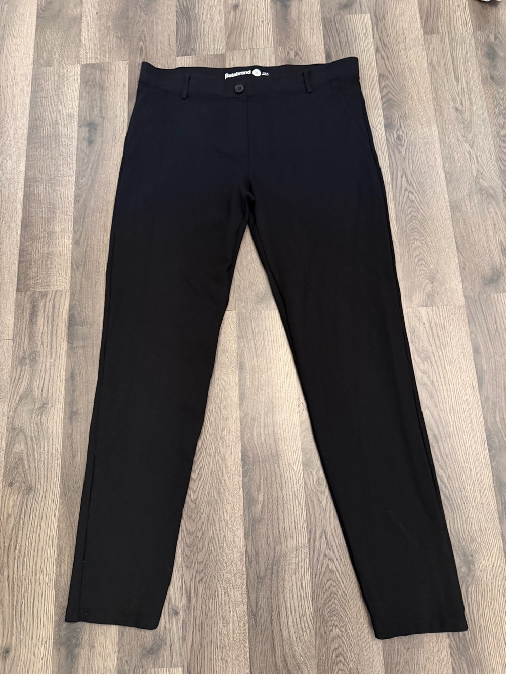 Betabrand Classic Dress Pant Yoga Pants Black XL Regular Straight Leg 30.5inseam